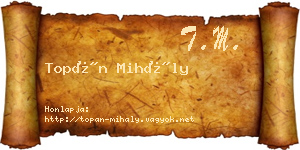 Topán Mihály névjegykártya
